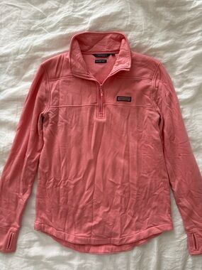 Vineyard Vines Women's Coral Half-Zip Fleece Pullover